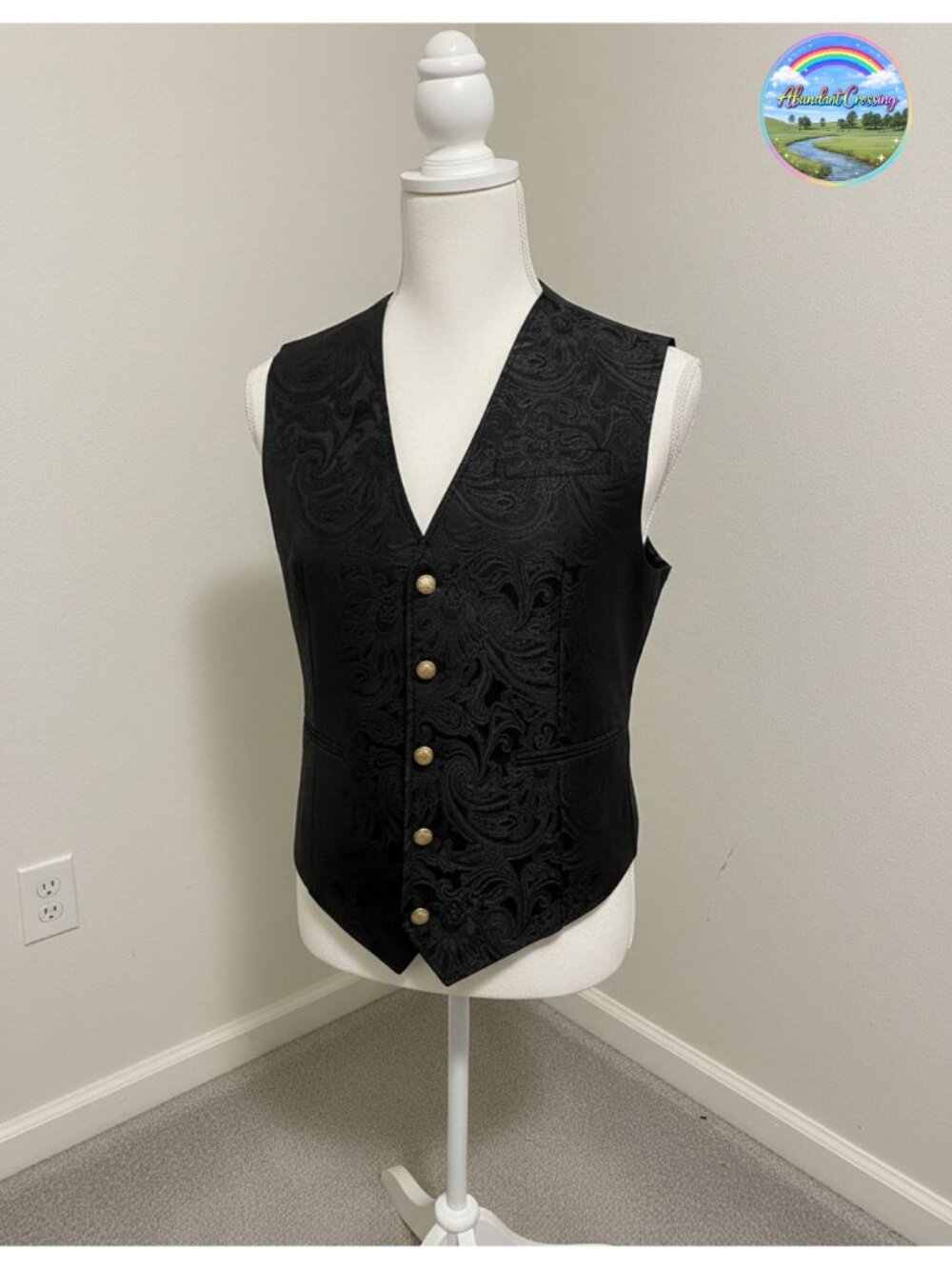 COOFANDY Men's Paisley Victorian Steampunk Gothic Suit Vest Slim Fit V-Neck